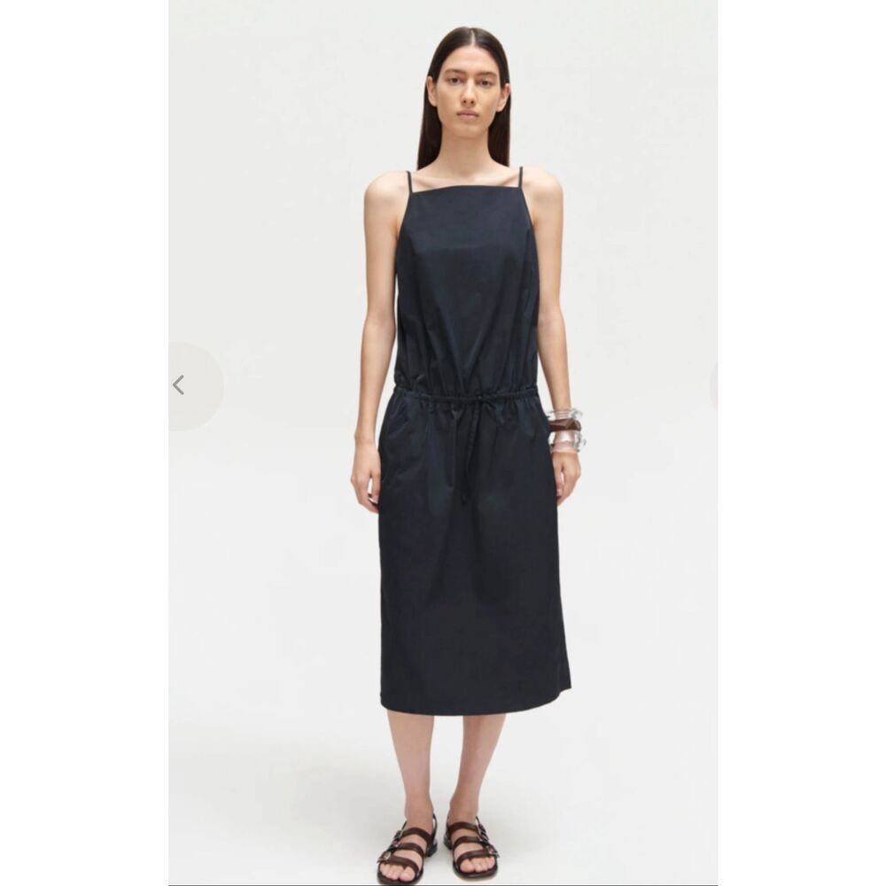 Rachel Comey 8 Gian midnight blue black lightweight taffeta sporty maxi dress